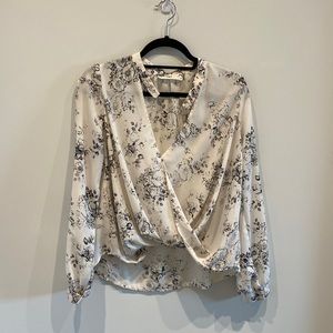 Lush wrap cross over floral blouse